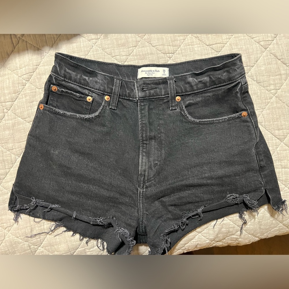 Abercrombie & fitch black denim shorts